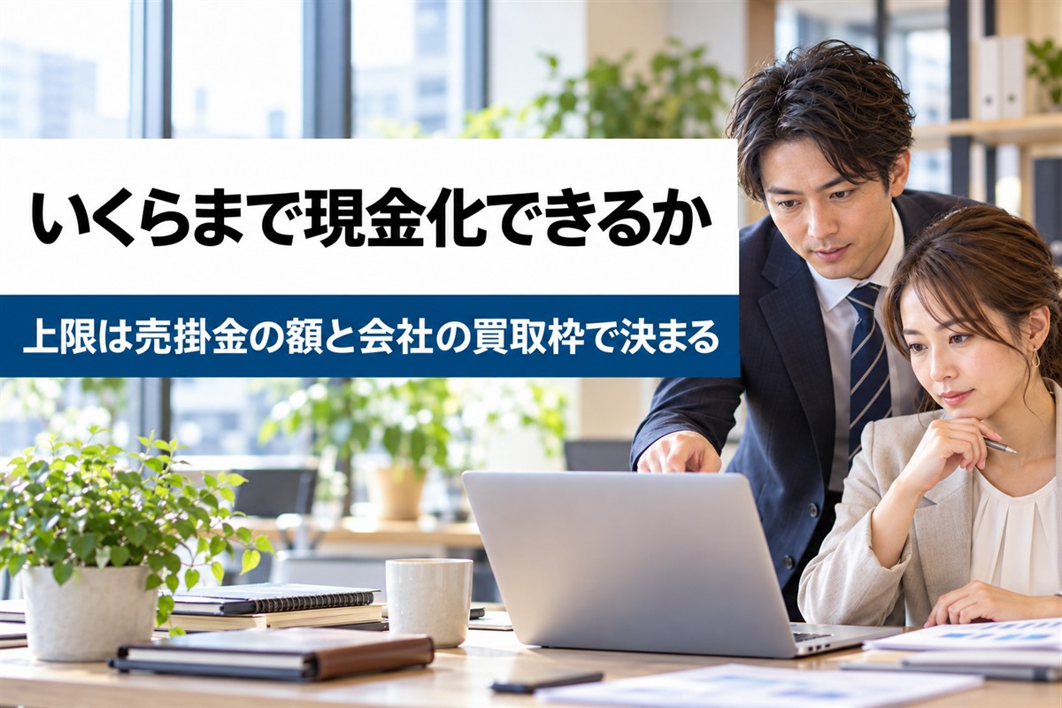 いくらまで現金化できるか。上限は売掛金の額と会社の買取枠で決まる