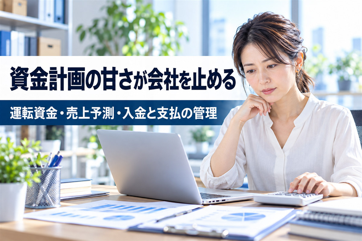 資金計画の甘さが会社を止める。運転資金・売上予測・入金と支払の管理