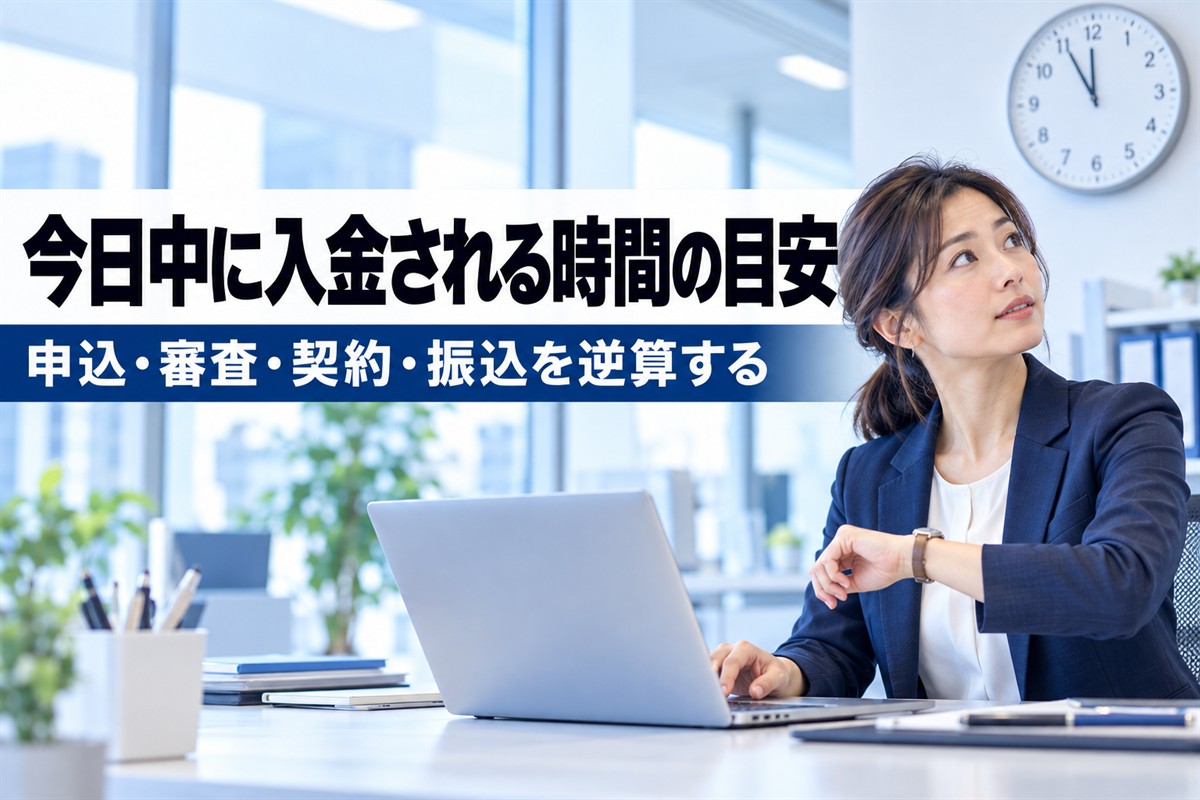 今日中に入金される時間の目安。申込・審査・契約・振込を逆算する